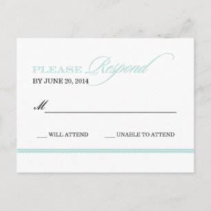 Tarjeta postal de respuesta de Boda clásico elegan