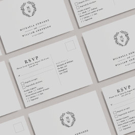 Tarjeta postal de respuesta de boda con foto de eu
