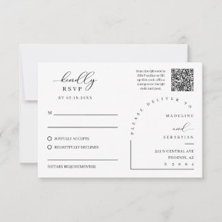 Tarjeta postal de respuesta de boda elegante de ma