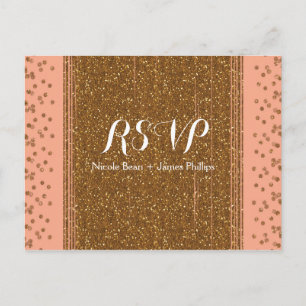 Tarjeta postal de respuesta de boda en rosa meloco