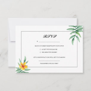 Tarjeta postal de respuesta de boda floral