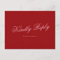 Tarjeta postal de respuesta de boda romántica mini