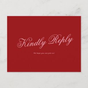 Tarjeta postal de respuesta de boda romántica mini