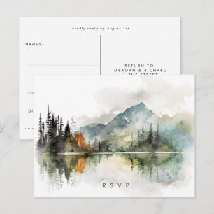 tarjeta postal de respuesta de boda rústica de oto