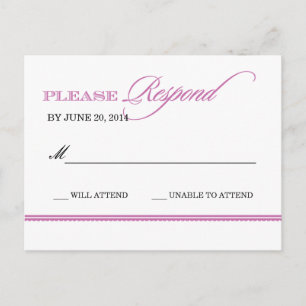 Tarjeta postal de respuesta del Boda de elegancia
