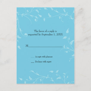 Tarjeta postal de respuesta del Boda de vinas blan