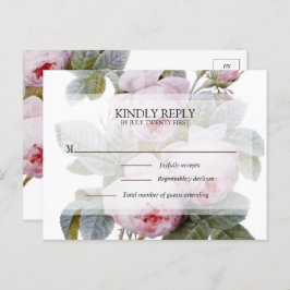 Tarjeta postal de respuesta Isabella II, rosas vin