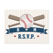 Tarjeta postal de respuesta para boda de béisbol c