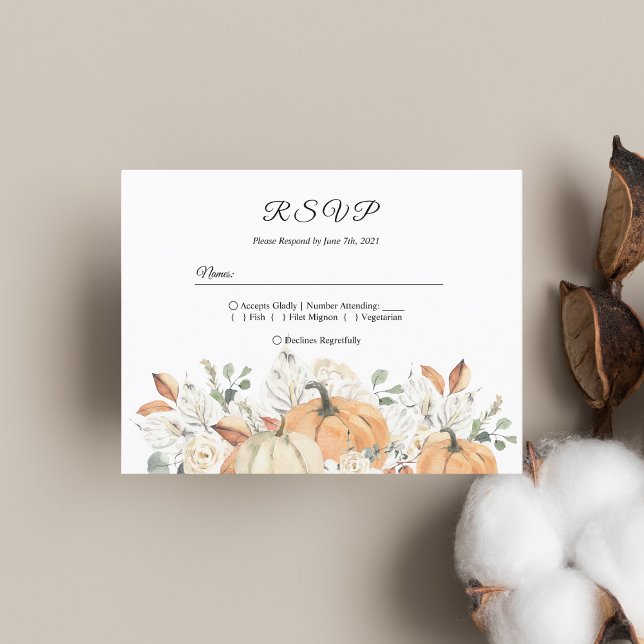 Tarjeta Postal de Respuesta para Boda de Otoño Rús (Subido por el creador)