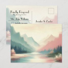 Tarjeta postal de respuesta para la boda Ecos suav