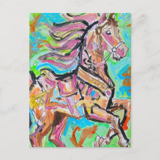 Tarjeta postal de retrato de caballo abstracto col
