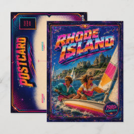 Tarjeta postal de Rhode Island de los 80 retro