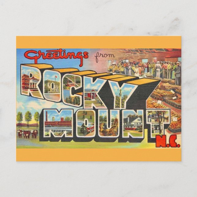 Tarjeta postal de Rocky Mount NC (Anverso)