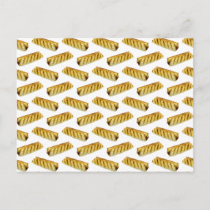 Tarjeta postal de rollo de salchicha con patrón de