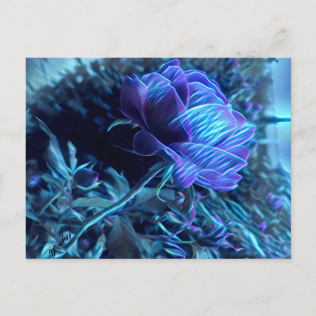 Tarjeta postal de Rosa de jardín eléctrico (Anverso)