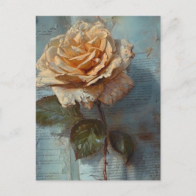 Tarjeta postal de rosa vintage (Anverso)