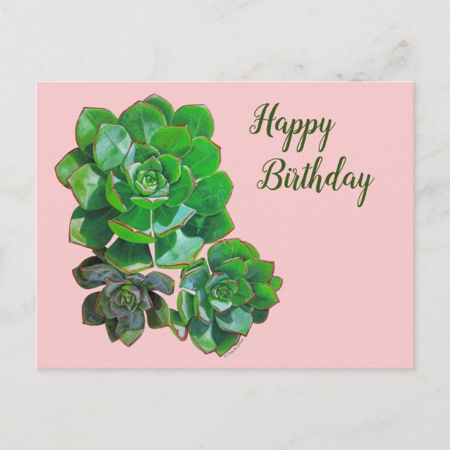 Tarjeta postal de rosette Succulens (Anverso)