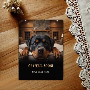 Tarjeta postal de Rottweiler adorable para desear 