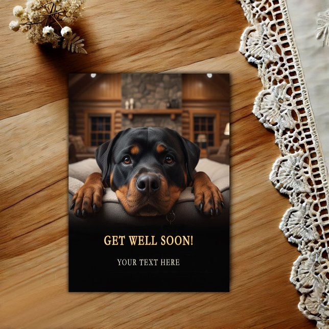 Tarjeta postal de Rottweiler adorable para desear  (Subido por el creador)