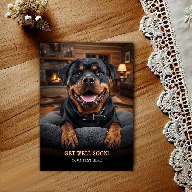 Tarjeta postal de Rottweiler adorable para desear  (Subido por el creador)