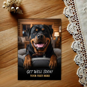 Tarjeta postal de Rottweiler adorable para desear 