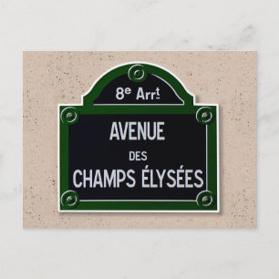 Tarjeta postal de Rótulo Champs Elysee