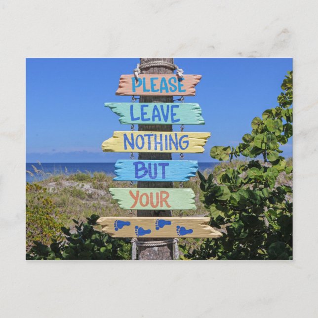 Tarjeta postal de Rótulo de Florida Beach (Anverso)