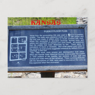 Tarjeta postal de Rótulo de Kansas Pueblo Floor