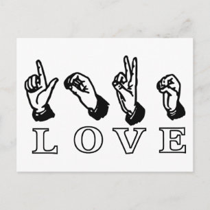 Tarjeta postal de Rótulo de mano de amor