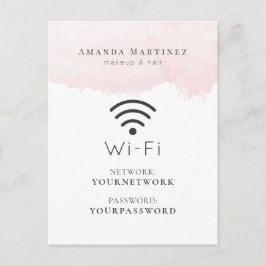 Tarjeta postal de Rótulo Wi-Fi de color rosa Rubor