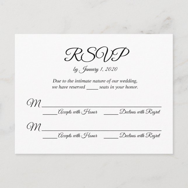 Tarjeta Postal de RSVP (Anverso)