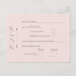 Tarjeta Postal de RSVP Floral Pastel Rosa