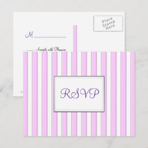 Tarjeta postal de RSVP personalizada con rayas ros