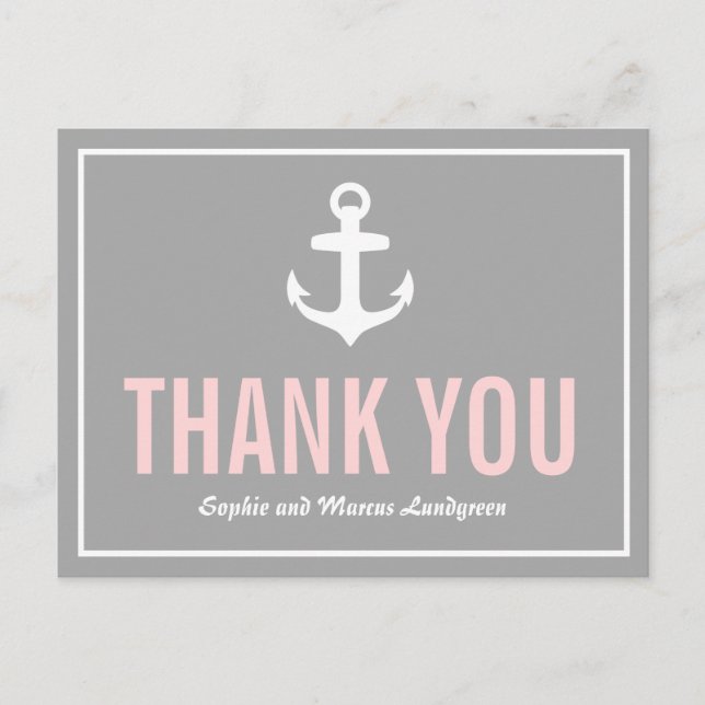 Tarjeta postal de Rubor y Gray Nautical (Anverso)