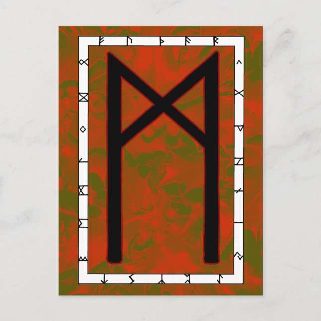 Tarjeta postal de Rune Mannaz - Humanidad (Anverso)