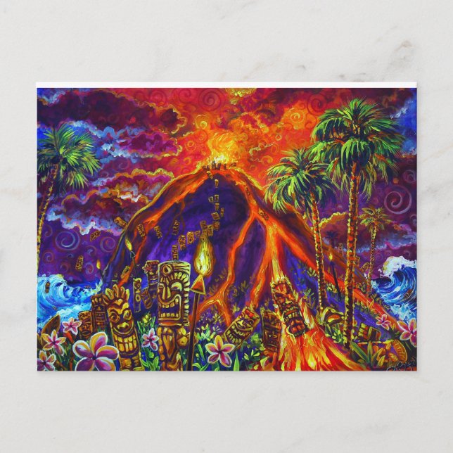 Tarjeta postal de Sacrificio Tiki (Anverso)