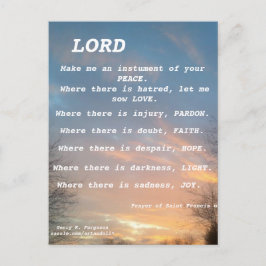 TARJETA POSTAL DE SAINT FRANCIS PRAYER