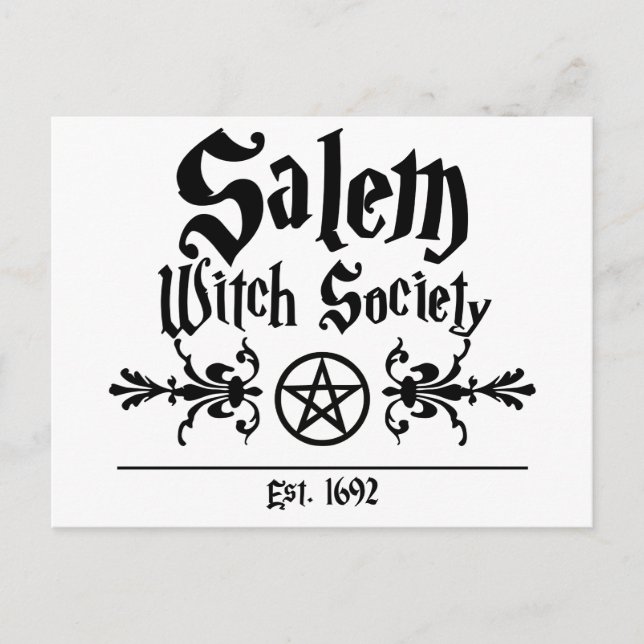 Tarjeta postal de Salem Witch Society (Anverso)