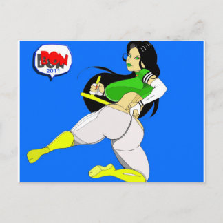 Tarjeta postal de salto de CHICA de pato