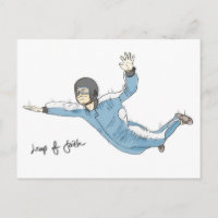Tarjeta postal de salto de fe (ánimo): Paracaidism