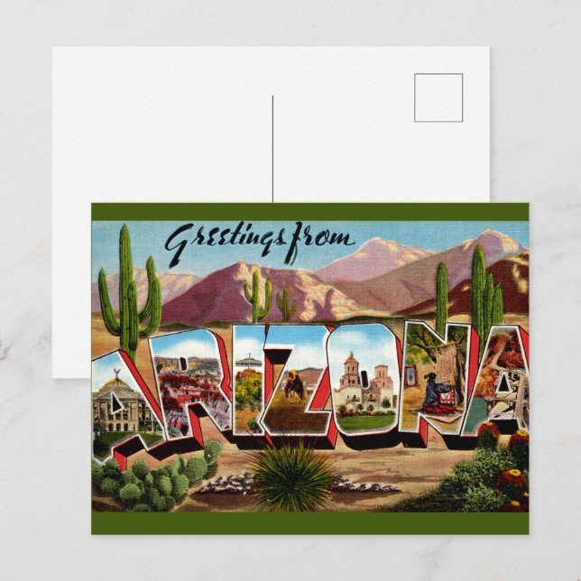 Tarjeta postal de saludo de Arizona (Anverso / Reverso)