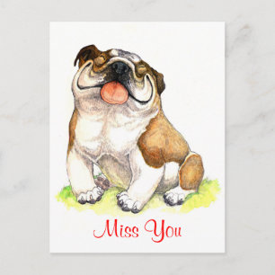 Tarjeta Postal de Saludo de Cachorro Bulldog que t