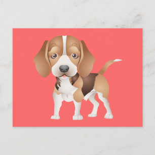 Tarjeta postal de saludo de cachorro de Beagle