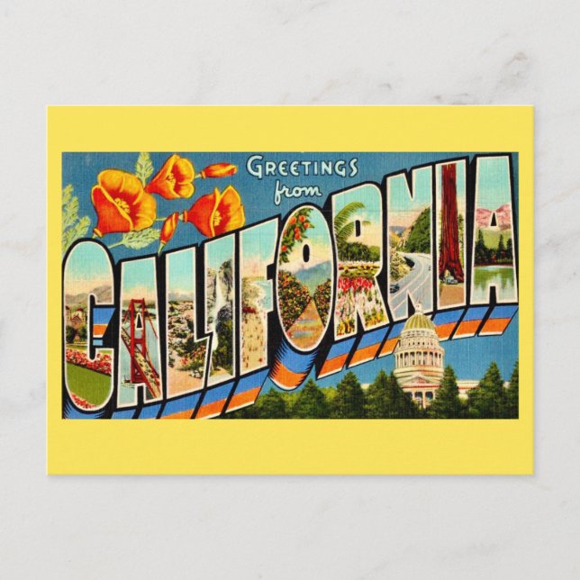 Tarjeta postal de saludo de California (Anverso)