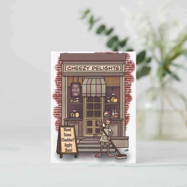 Tarjeta postal de saludo de Cheddar (Anverso de pie)
