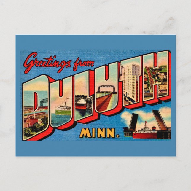 Tarjeta postal de saludo de Duluth MI  (Anverso)