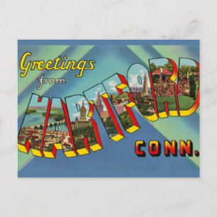 Tarjeta postal de saludo de Hartford Connecticut