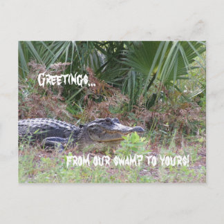 Tarjeta postal de saludo de lagarto