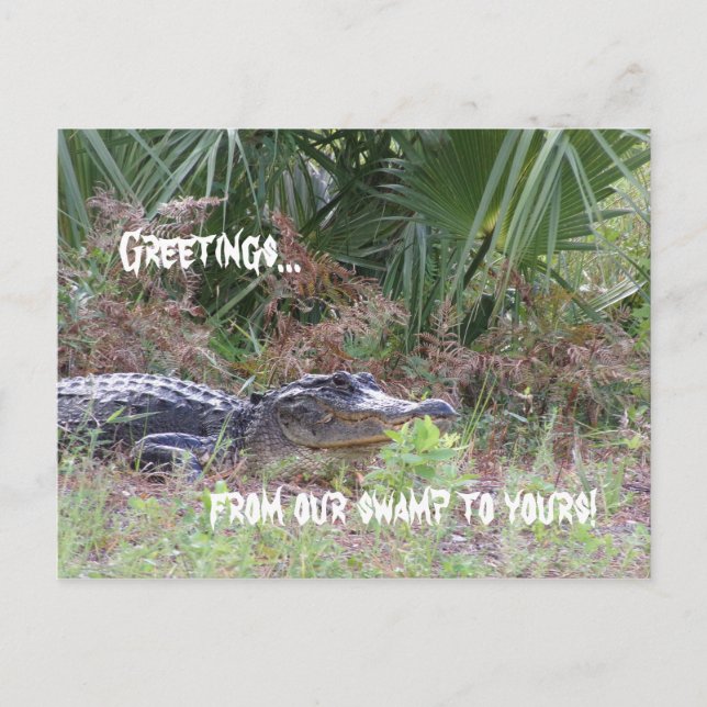 Tarjeta postal de saludo de lagarto (Anverso)