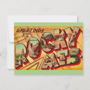 Tarjeta postal de saludo de las Montañas Rocosas